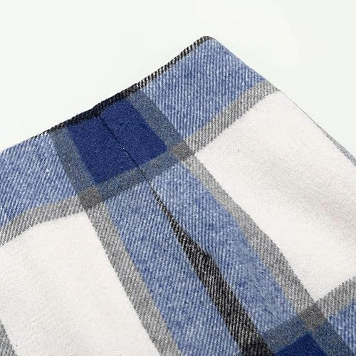 Kinghua Womens Wool Plaid Mini Skirt Fall Winter High Waisted Bodycon Pencil Skirt