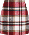 Womens High Waist Plaid Skirt Bodycon Pencil Wool Mini Skirts