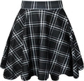 Women's Casual Basic Skirts Mini Flared Skater Stretchy A-Line Party Skirts with Shorts